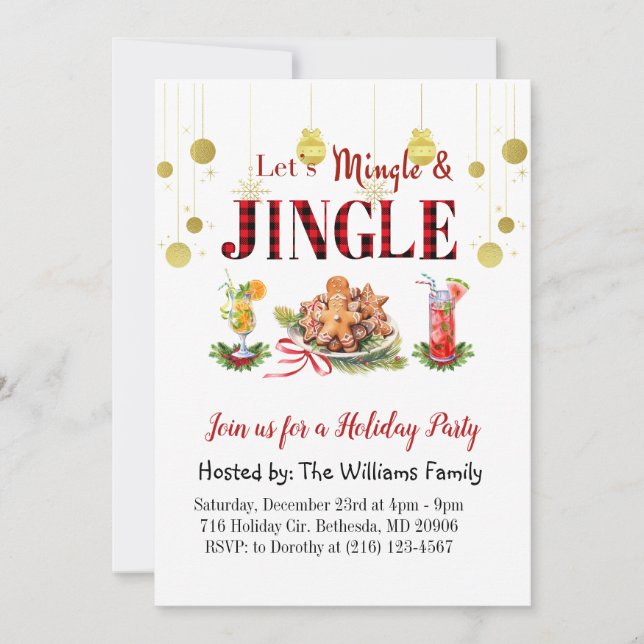 Feliz Navidad y Feliz Año Nuevo Tarjeta de invitac (Anverso)