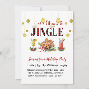 Feliz Navidad y Feliz Año Nuevo Tarjeta de invitac
