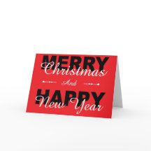 Feliz Navidad y Feliz Año Nuevo Tarjeta de Navidad