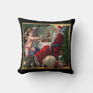 Feliz Navidad y feliz Cojín decorativo de Año Nuev