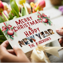 Feliz Navidad Y Feliz Collage De Año Nuevo