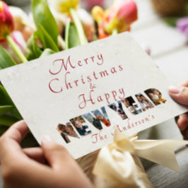 Feliz Navidad Y Feliz Collage De Año Nuevo