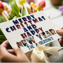 Feliz Navidad y Feliz Collage de Año Nuevo