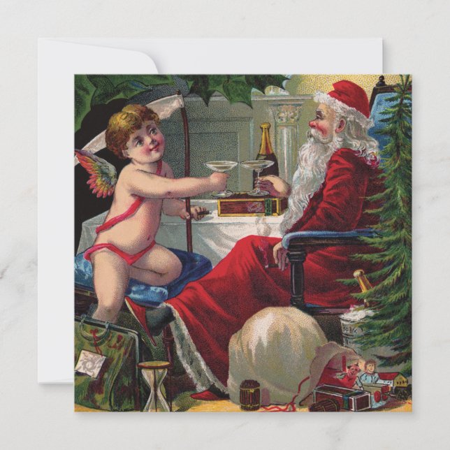 Feliz Navidad y feliz Invitación de Año Nuevo (Anverso)