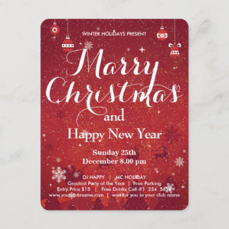 Feliz Navidad Y Feliz Invitación De Año Nuevo