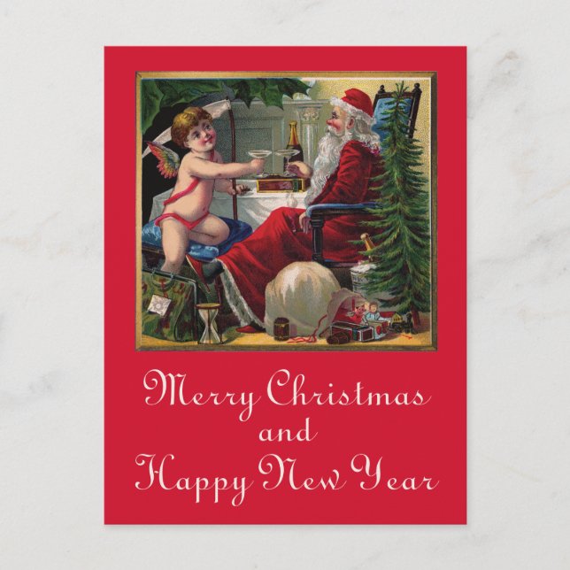 Feliz Navidad y feliz postal de Año Nuevo (Anverso)