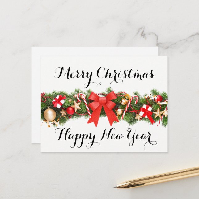 Feliz Navidad y feliz postal de Año Nuevo (Anverso/Reverso In Situ)