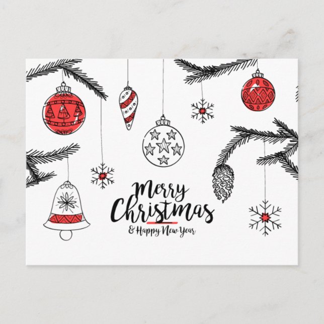 Feliz Navidad y feliz postal de Año Nuevo (Anverso)