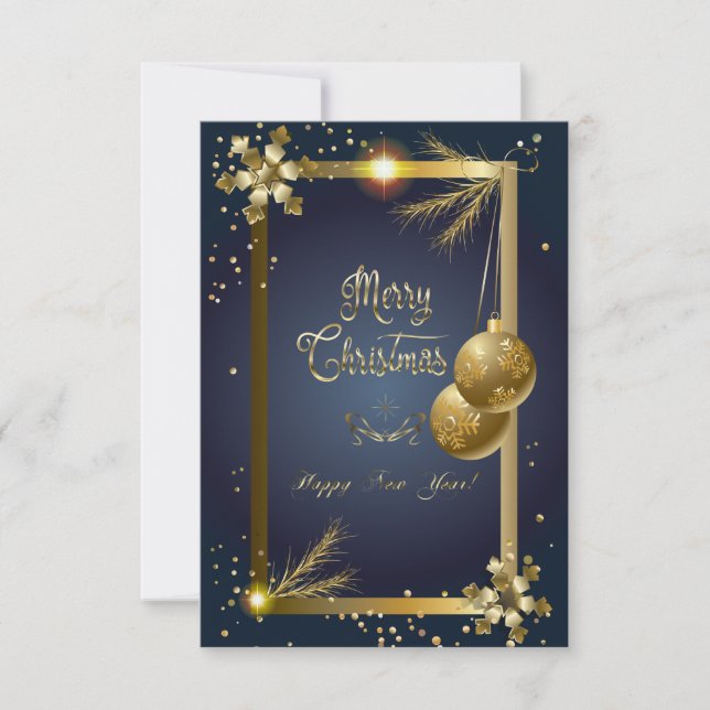 Feliz Navidad y feliz tarjeta de Año Nuevo (Anverso)