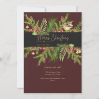 Feliz Navidad y feliz tarjeta de felicitación de A