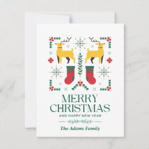 FELIZ NAVIDAD Y FELIZ tarjeta de vacaciones de AÑO