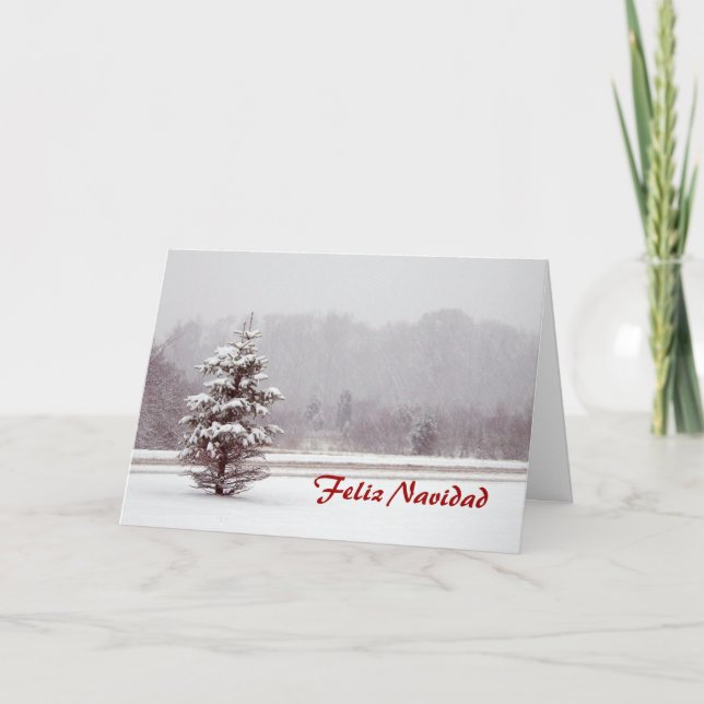 Feliz Navidad y nieve en español (Anverso)