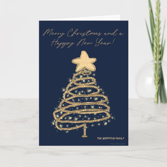 Feliz Navidad y próspero año nuevo. Personalizable (Anverso)