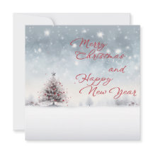 Feliz Navidad y tarjeta de bienvenida de Año Nuevo