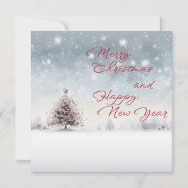 Feliz Navidad y tarjeta de bienvenida de Año Nuevo