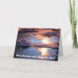 Feliz Navidad y tarjeta de bienvenida de Año Nuevo