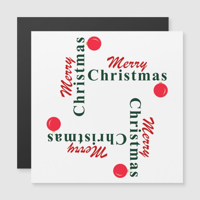Feliz Navidad y tarjeta magnética de ornamento col (Anverso/Reverso)