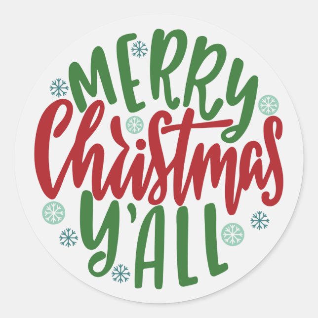 Feliz Navidad y todos Sello para sobres Pegatina (Anverso)