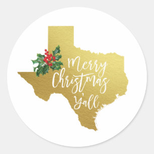 Feliz Navidad Y'all Texas Pegatina