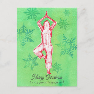 Feliz Navidad Yoga Tree Pose Personalizado