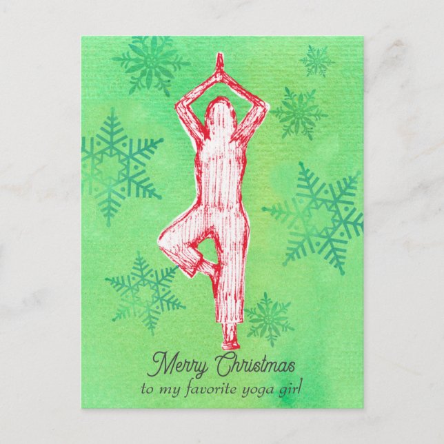 Feliz Navidad Yoga Tree Pose Personalizado (Anverso)