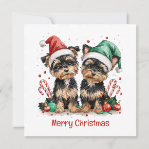 Feliz Navidad Yorkshire Terrier Dogs
