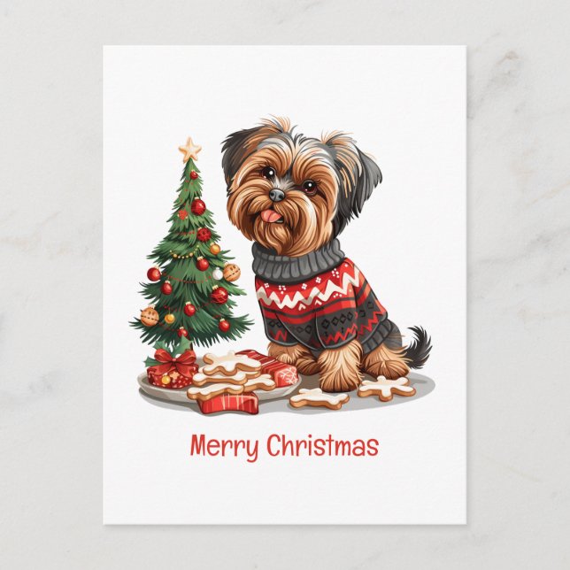 Feliz Navidad Yorkshire Terrier Dogs (Anverso)