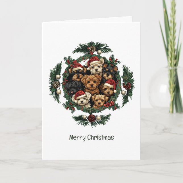 Feliz Navidad Yorkshire Terrier Dogs (Anverso)