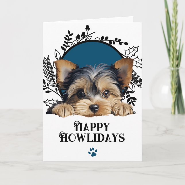 Feliz Navidad Yorkshire Terrier Perro Navidad (Anverso)