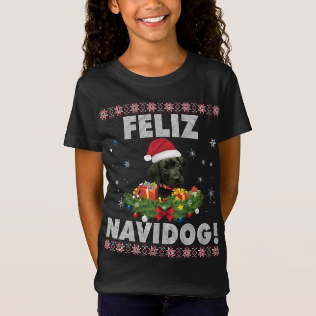 Feliz Navidog Black Labrador Dog Ugly Sweater Chri (Anverso)