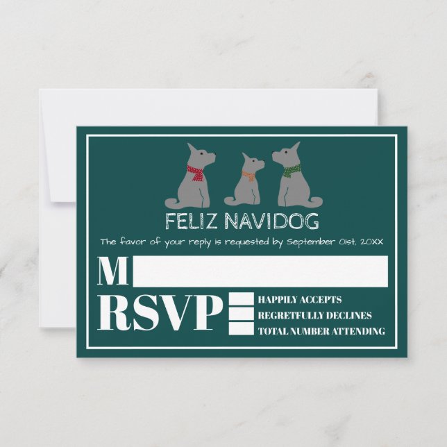 Feliz Navidog, Fiesta español de Navidades RSVP (Anverso)