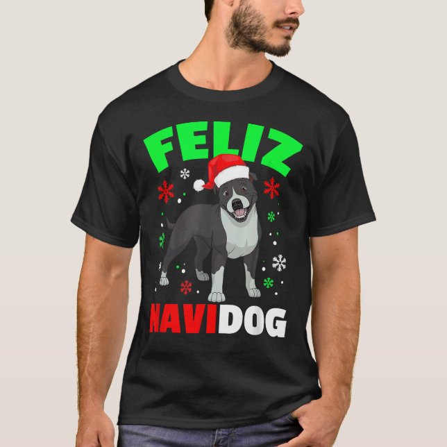 Feliz Navidog Pitbull Dog Suéter de Navidad Feo (Anverso)