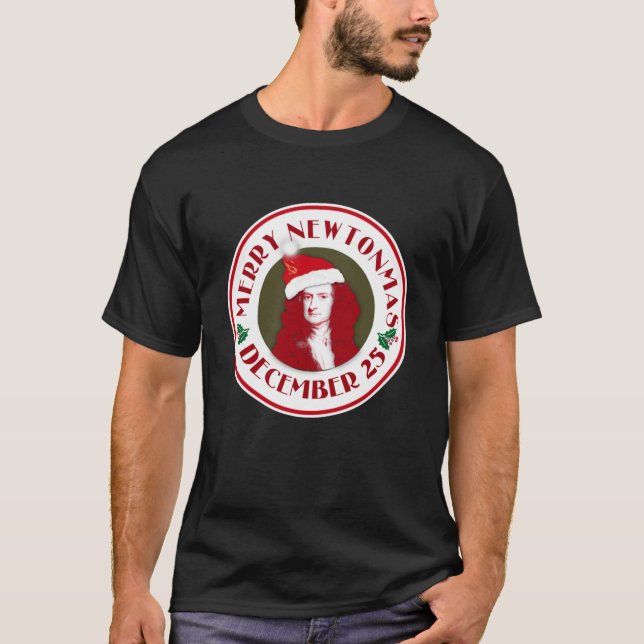 FELIZ NEWTONMAS con la camiseta de Sir Isaac Newto (Anverso)