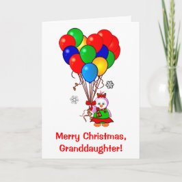 Feliz nieta de Navidad Pingüino y globos