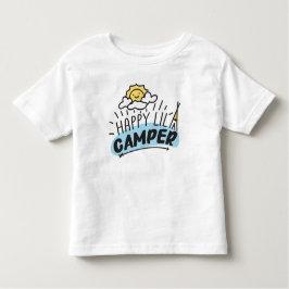 Feliz niño de Lil Camper, niño pequeño y camiseta 