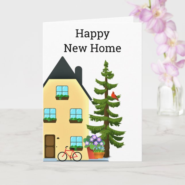 Feliz nueva tarjeta de felicitación residencial (Orquídea)