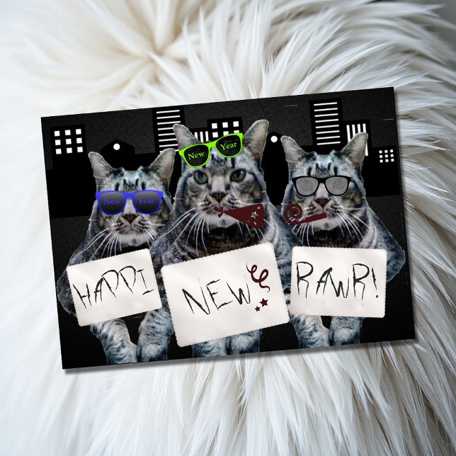 Feliz Nuevo Rawr Trío de Gatitos (Subido por el creador)