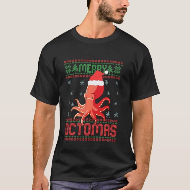 Feliz Octomas Pulpo Divertido Jersey Feo De Navida (Anverso)