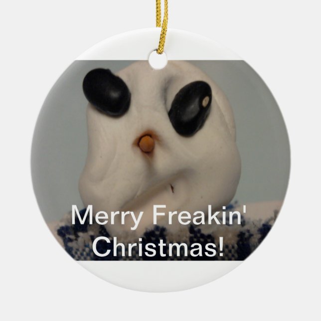 Feliz ornamento 2 del navidad de Freakin (Frente)
