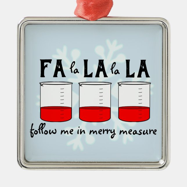 Feliz ornamento del cubilete de la medida (Frente)