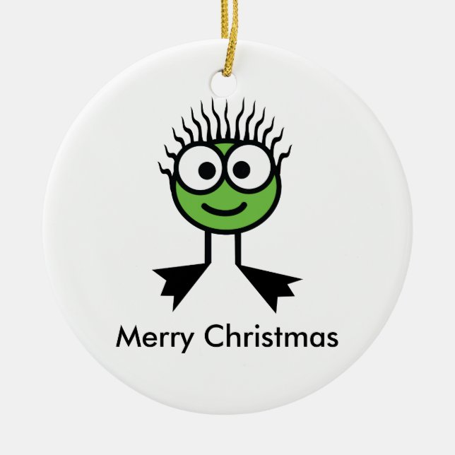 Feliz ornamento del navidad de la natación - (Frente)
