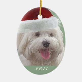 Feliz ornamento maltés personalizado del navidad