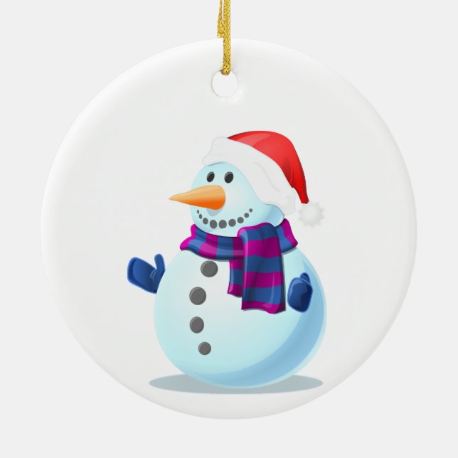 Feliz Ornamento navideño de Snowman (Atrás)