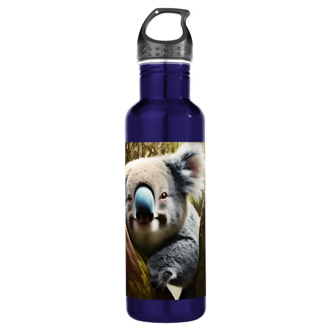 Feliz Oso Australiano De Koala En Árbol, Botella D (Anverso)