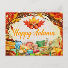 Feliz otoño. Ilustracion. Tarjeta de temporada.