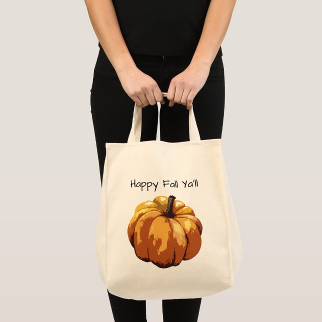 Feliz otoño, pintarás la bolsa de tote con calabaz (Anverso (producto))