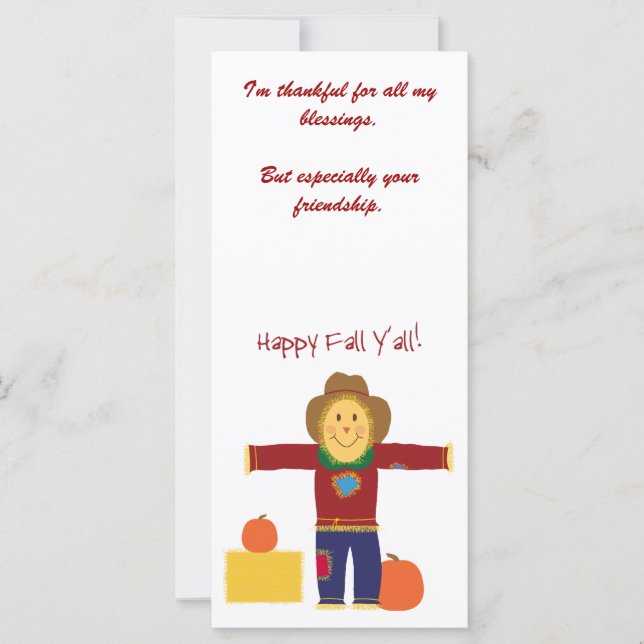 Feliz otoño: tarjetas de Acción de Gracias de espa (Anverso)