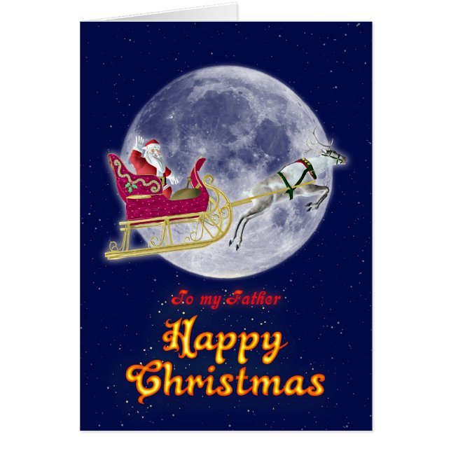 Feliz Padre de Navidad, Santa en el trineo (Frente)