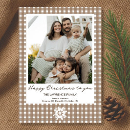 Feliz País Navidad Gingham Holiday Photo Card