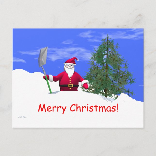 Feliz Papá Noel de Navidad con Shovel (Anverso)